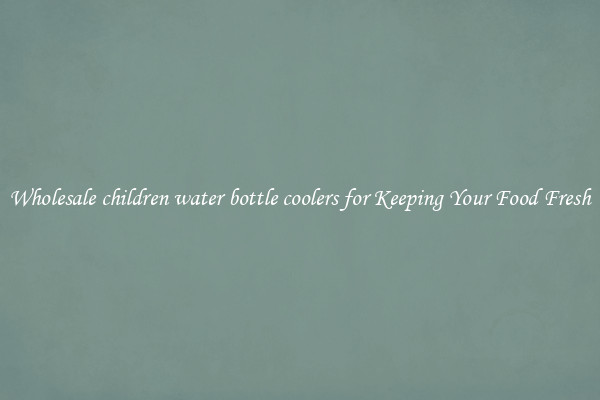 Wholesale children water bottle coolers for Keeping Your Food Fresh