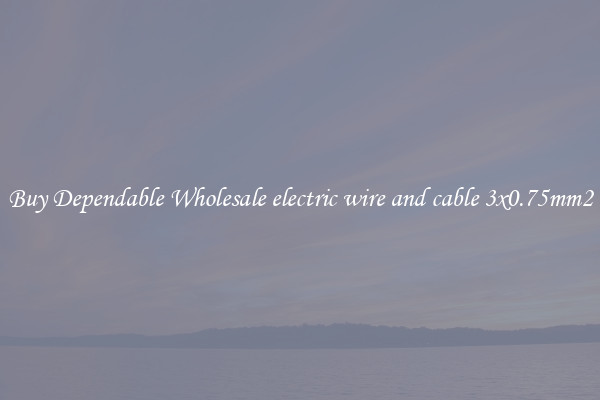 Buy Dependable Wholesale electric wire and cable 3x0.75mm2