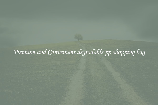 Premium and Convenient degradable pp shopping bag