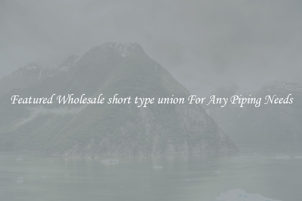 Featured Wholesale short type union For Any Piping Needs
