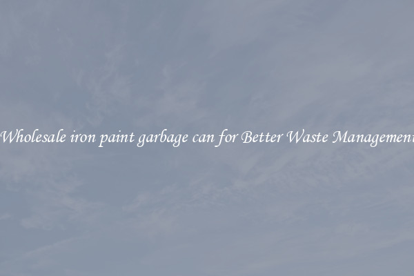 Wholesale iron paint garbage can for Better Waste Management