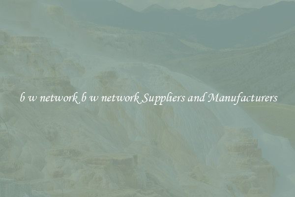 b w network b w network Suppliers and Manufacturers