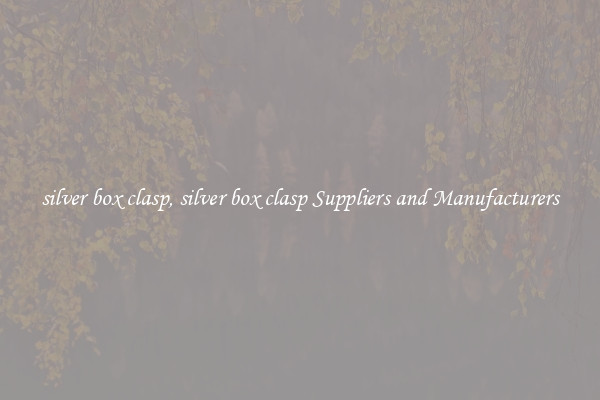 silver box clasp, silver box clasp Suppliers and Manufacturers
