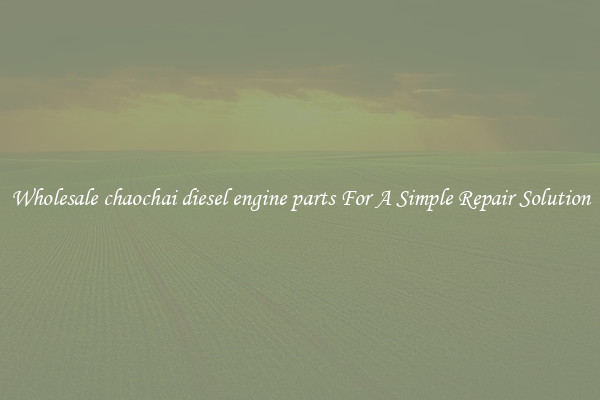 Wholesale chaochai diesel engine parts For A Simple Repair Solution