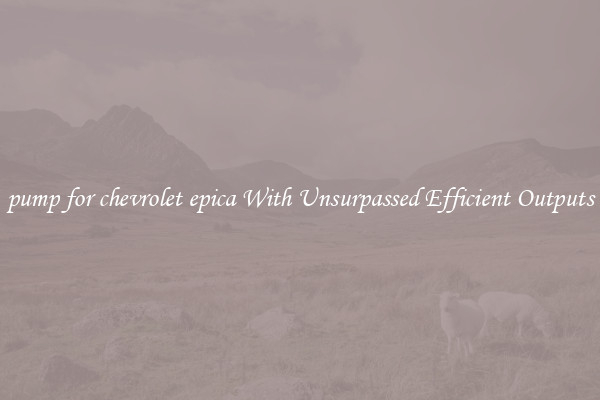 pump for chevrolet epica With Unsurpassed Efficient Outputs